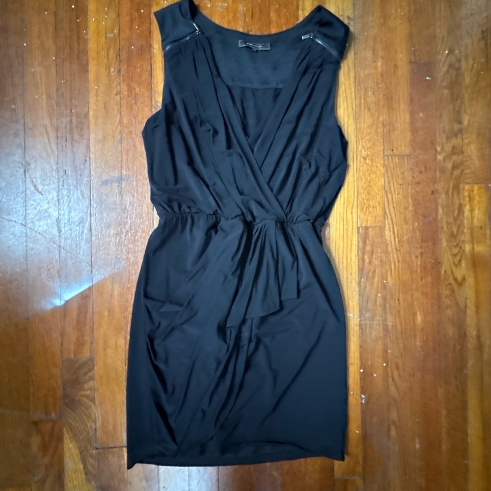 BCBGMaxAzria Black Draped Mini Dress